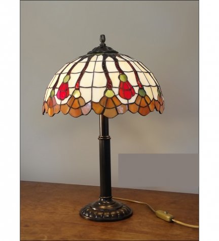 Lampka witrażowa nocna biurkowa AKSAMIT H-48 cm