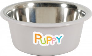 Miska plastikowa PUPPY z podstawką antypoślizgową kol. jasny brąz