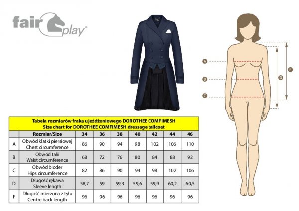 Frak Ujeżdżeniowy Damski Damski Fair Play DOROTHEE COMFIMESH CHIC gran damski