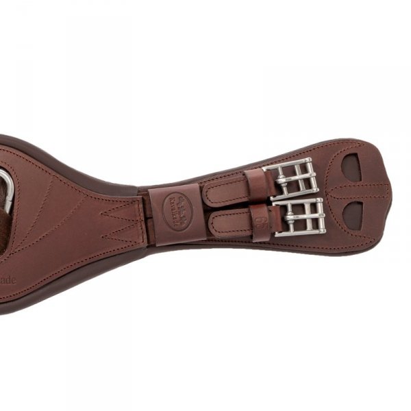 Krótki Anatomiczny Popręg Ujeżdżeniowy Kavalkade  Julius za Skóry Olejowanej z Gumami - brązowy