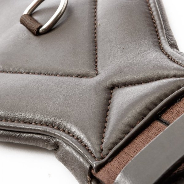 Popręg Anatomiczny Krótki Ujeżdżeniowy miękki skórzany "KAVALKADE Comfort" z gumami - brązowy