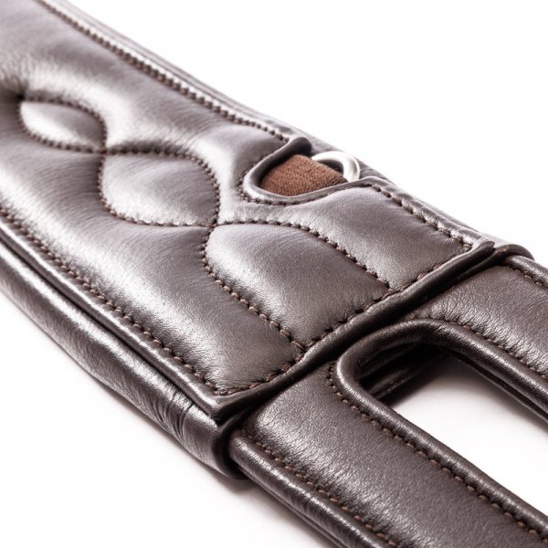 Popręg Anatomiczny długi miękki skórzany &quot;KAVALKADE Comfort&quot; - bez gum - brązowy
