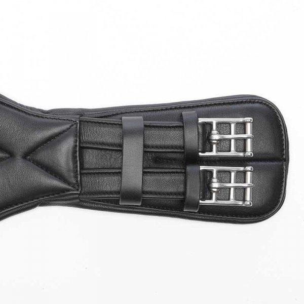 Popręg Anatomiczny Krótki Ujeżdżeniowy miękki skórzany &quot;KAVALKADE Comfort&quot; - bez gum - czarny