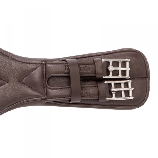 Popręg Anatomiczny Krótki Ujeżdżeniowy miękki skórzany &quot;KAVALKADE Comfort&quot; - bez gum - brązowy