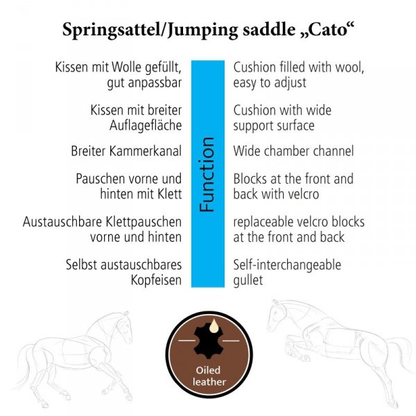 Siodło Skokowe Kavalkade CATO z wymiennymi łękami - czarne