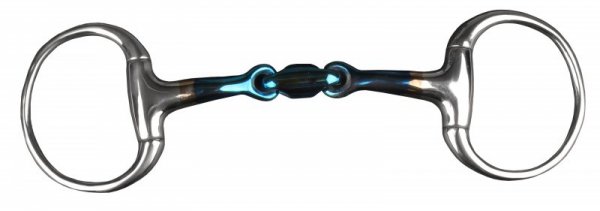 Wędzidło Horka Bustrens Dubbel Gebroken Sweet Iron 14 mm Massief niebieskie