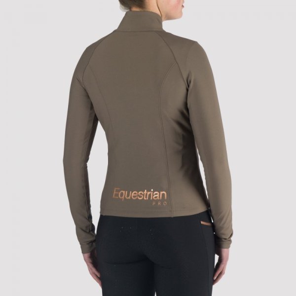 Bluza Jeździecka Damska Treningowa HORKA Excellence - beżowy / rosegold