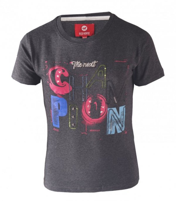 T-shirt z nadrukiem Horka Grijs/Zwart