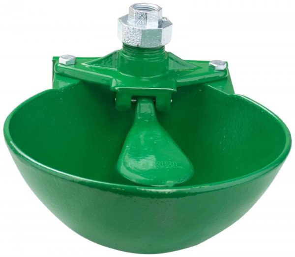 Poidło miskowe żeliwne, dla bydła i koni, typ PM-6, 2L, oliwkowe, Kerbl