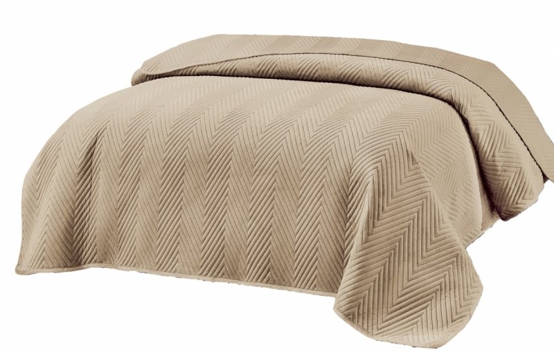 Miękka narzuta pikowana 100% mikrofibra 200x220 wz. NNW-2725 latte