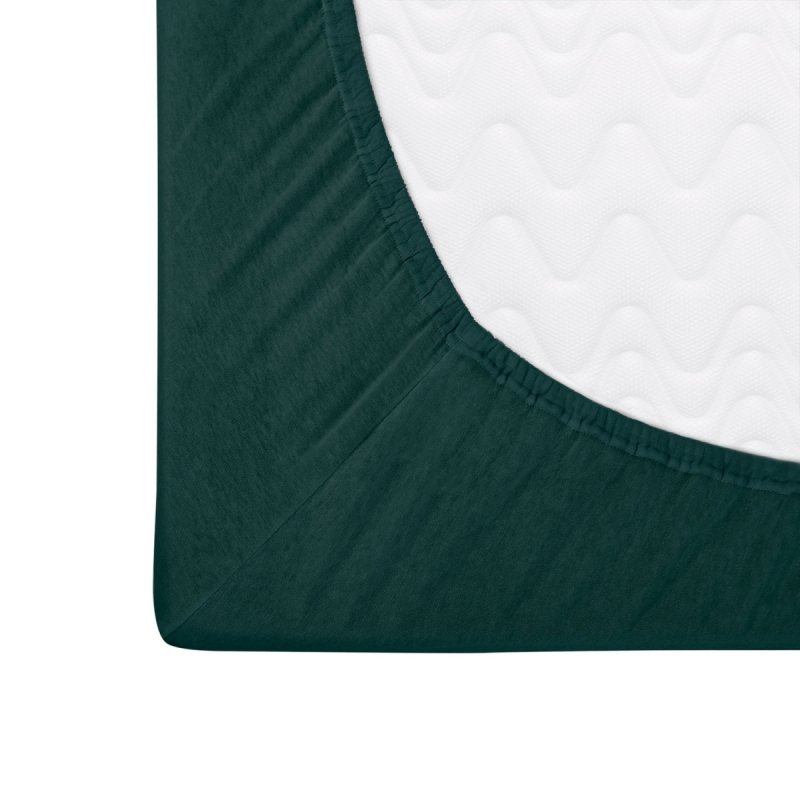 Prześcieradło Jersey PREMIUM na wysoki materac 90x200 na gumkę wz. 036 zieleń butelkowa