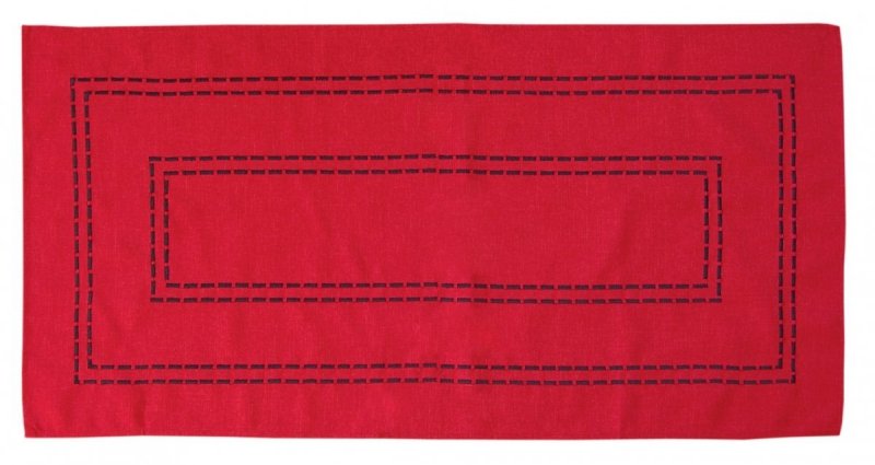 Obrus Haftowany Bruna 59-R 35x170 cm kolor: czerwony