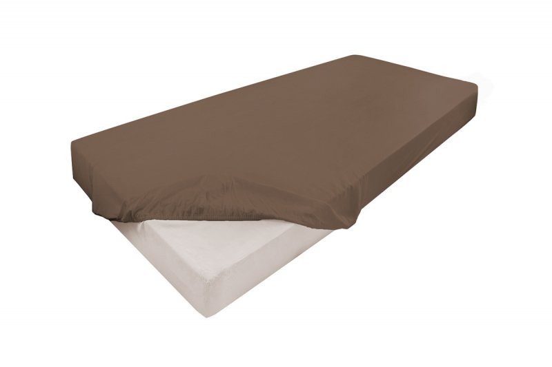 Prześcieradło PREMIUM jersey z lycrą na wysoki materac 120x200 z gumką wz. 18B kakao