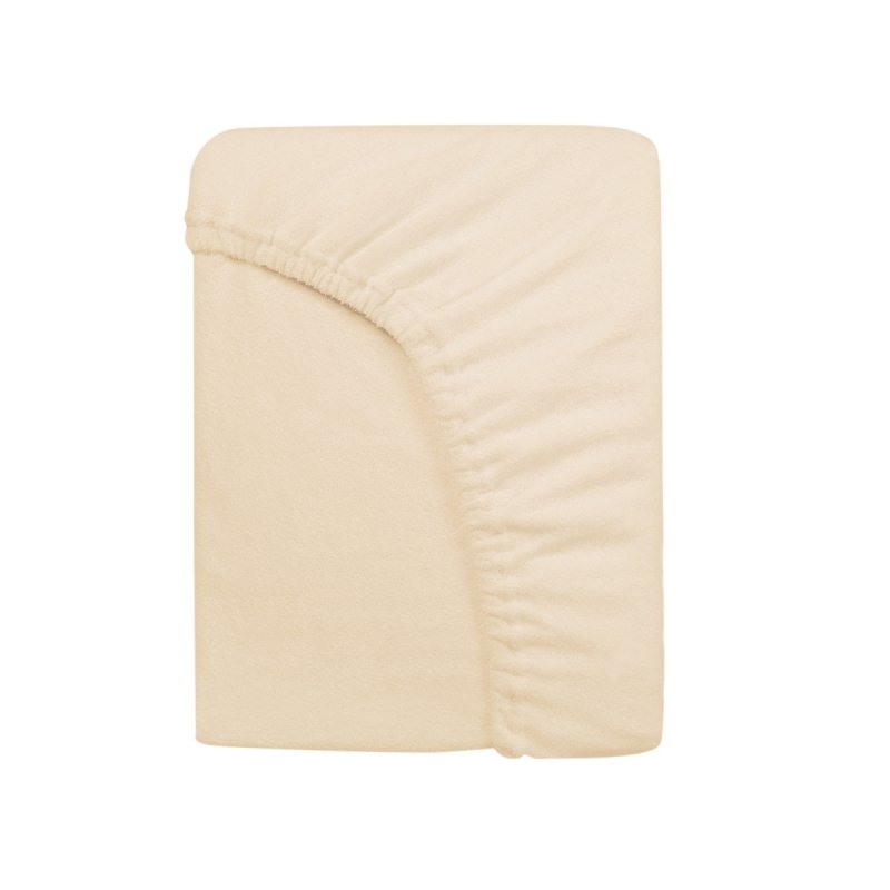 Prześcieradło Frotte PREMIUM na wysoki materac 220x200 na gumkę wz. 047 jasny beż