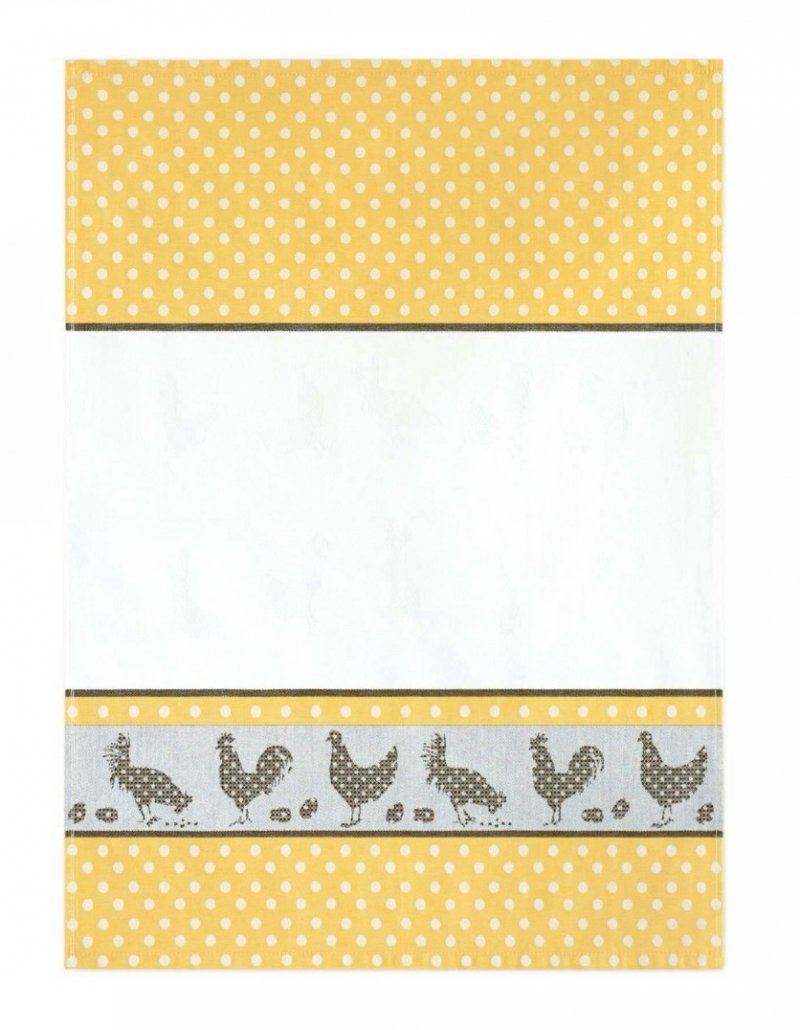 Ścierka kuchenna z bawełny egipskiej 50x70 wz. Folk 8639/4 żółty