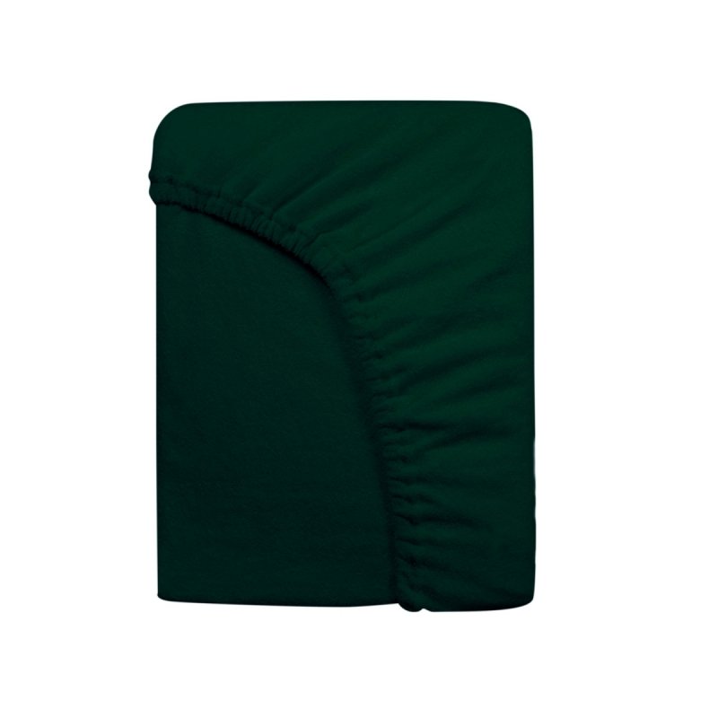 Prześcieradło Frotte PREMIUM na wysoki materac 180x200 na gumkę wz. 036 zieleń butelkowa