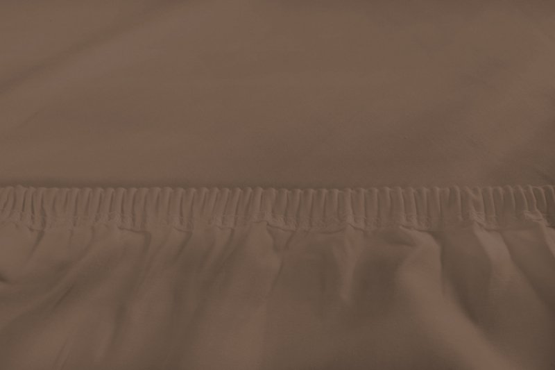 Prześcieradło PREMIUM jersey z lycrą na wysoki materac 120x200 z gumką wz. 18B kakao