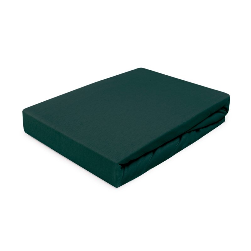 Prześcieradło Jersey PREMIUM na wysoki materac 180x200 na gumkę wz. 036 zieleń butelkowa