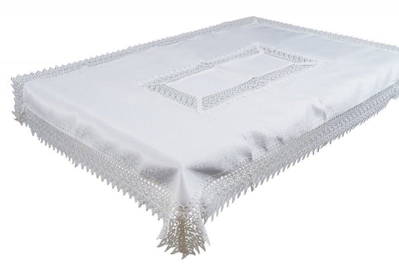 Obrus gipiurowy rozmiar 140x300 wzór biały (144)