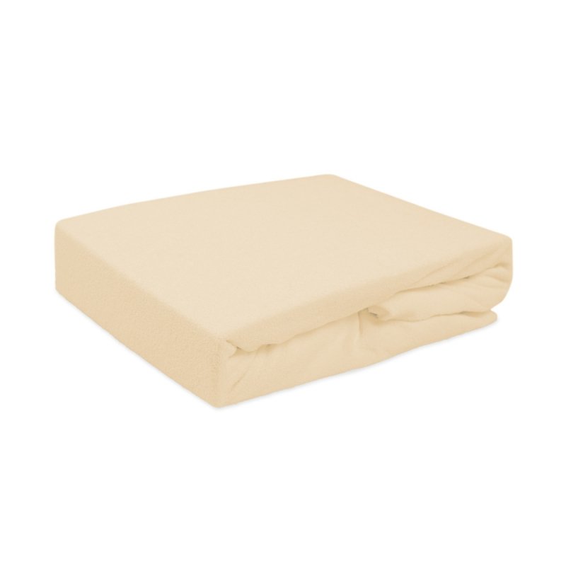 Prześcieradło Frotte PREMIUM na wysoki materac 160x200 na gumkę wz. 047 jasny beż