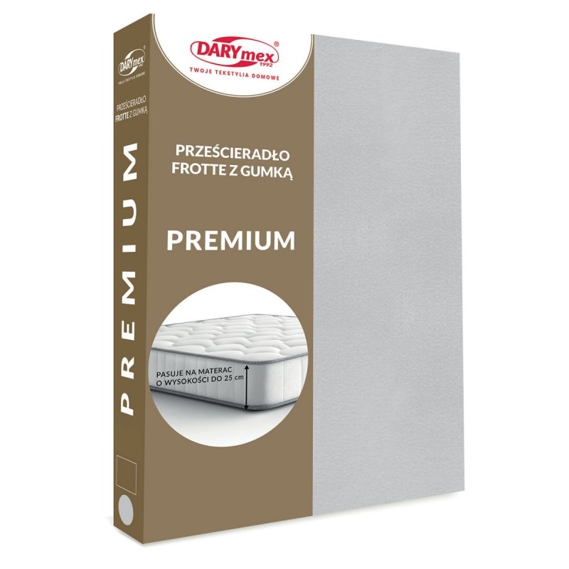 Prześcieradło Frotte PREMIUM na wysoki materac 120x200 na gumkę wz. 024 popiel