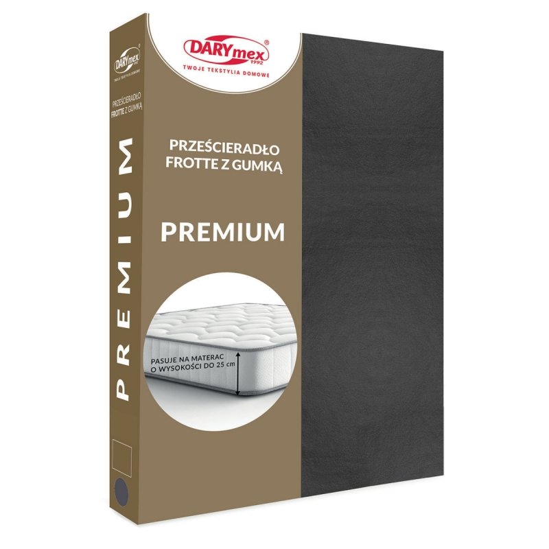 Prześcieradło Frotte PREMIUM na wysoki materac 160x200 na gumkę wz. 041 antracyt