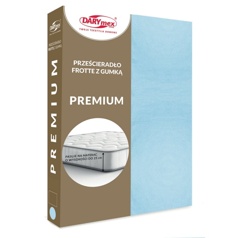 Prześcieradło Frotte PREMIUM na wysoki materac 140x200 na gumkę wz. 009 niebieski