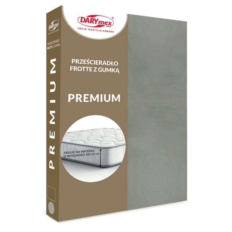 Prześcieradło Frotte PREMIUM na wysoki materac 120x200 na gumkę wz. 037 szary