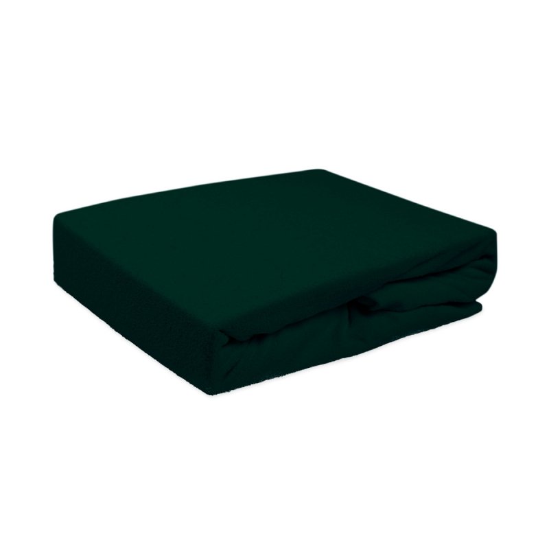 Prześcieradło Frotte PREMIUM na wysoki materac 160x200 na gumkę wz. 036 zieleń butelkowa