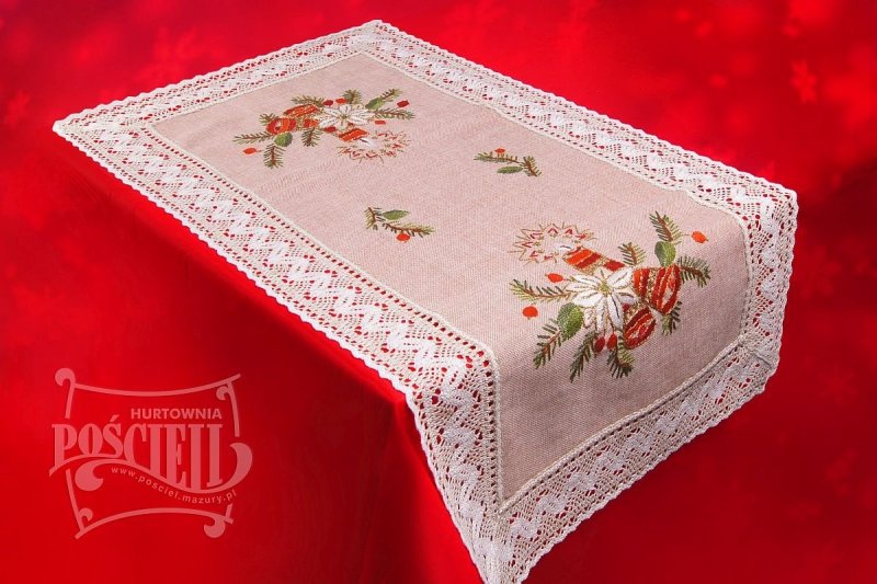 Obrus Świąteczny Cyd 107 50x100 beżowy