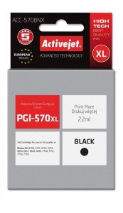 Tusz Activejet ACC-570BNX (zamiennik Canon PGI-570Bk XL; Supreme; 22 ml; czarny)