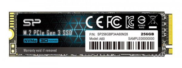 Dysk SSD Silicon Power A60 256GB M.2 PCIe NVMe Gen3x4 TLC 2100/1200 MB/s (SP256GBP34A60M28)
