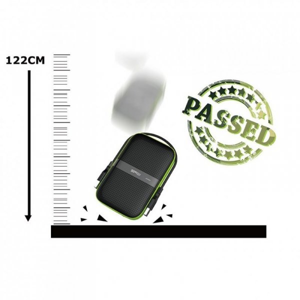 Dysk zewnętrzny Silicon Power Armor A60 4TB 2.5&quot; USB 3.2 5400 obr/min Green-Black (SP040TBPHDA60S3K)