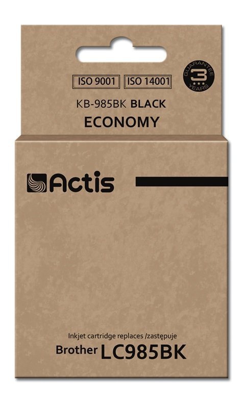 Tusz ACTIS KB-985Bk (zamiennik Brother LC985BK; Standard; 28,5 ml; czarny)