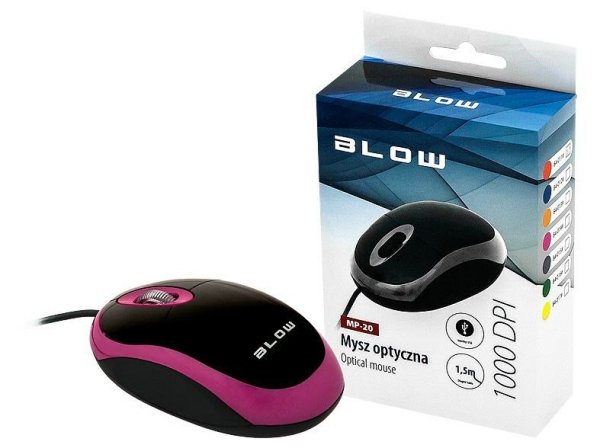 Mysz BLOW Mp-20 84-014# (optyczna; 1000 DPI; kolor różowy)