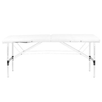 Stół składany do masażu aluminiowy komfort Activ Fizjo 2 segmentowe white