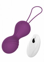 Wibrujące Silikonowe Kulki Gejszy Kegla USB Pilot Purple