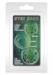 Pierścień-STAY HARD - THREE RINGS - CLEAR