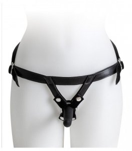 HARNESS WITH BLACK DILDO SIZE S