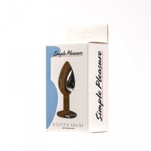 Korek Analny Stalowy Srebrny Rozmiar S Kryształ Ciemno Niebieski