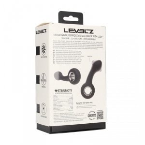 Vibrating Bulb Silicone Prostate Massager with Loop - Black