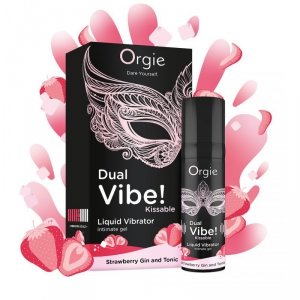 Orgie Dual Vibe! Strawberry Gin And Tonic Kissable Arousal Intimate Gel