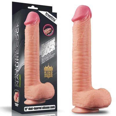 12&quot; Dual Layered Platinum Silicone Cock
