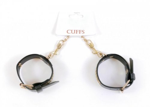 Fetish Boss Series Handcuffs with cristals 3 cm Gold
