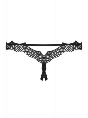 Bielizna-Bravelle stringi otwarte czarne  S/M