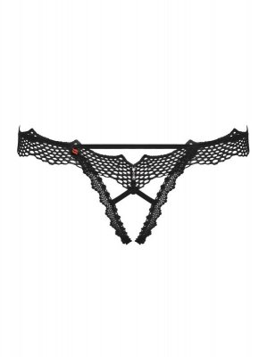 Bielizna-Bravelle stringi otwarte czarne L/XL
