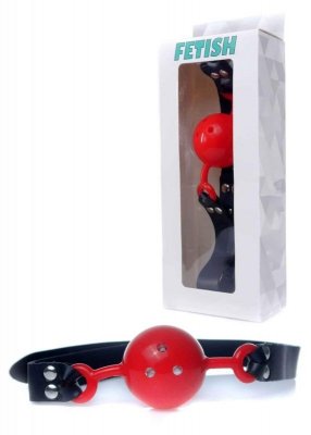 Knebel Z Kulką Silikonową Skórzany BDSM Bondage