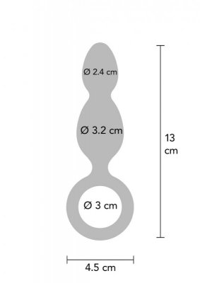 ToyJoy Buttocks The Plugger 2-Balls Metallic Silicone Plug