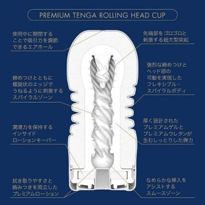 Masturbator Premium Rolling Head Cup Tenga