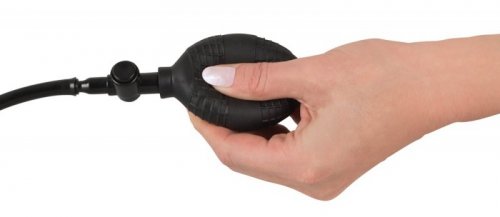 Korek analny lateksowy z wibracjami pompowany Fanny Hill's 12 cm czarny